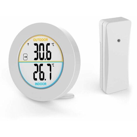 Termometro per interni ed esterni, termometro digitale wireless con sensori a sonda, rilevatore di temperatura con display LCD HD, memoria min/max
