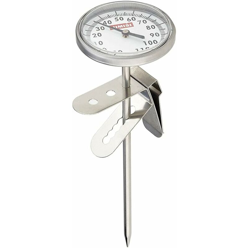 Image of Termometro per latte in acciaio inossidabile, termometro per caffè -10110°C, per cottura al forno, barbecue, cibo, bistecche, tacchino, caramelle,