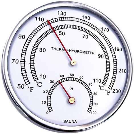 Termometro per sauna e misuratore di umidità Termometro per sauna, termometro, umidità, termometro per interni, Un bicchiere