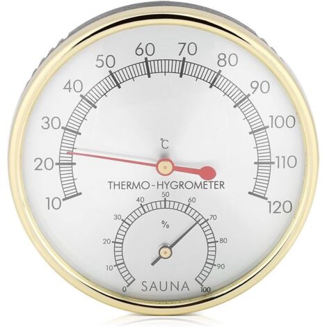 Termometro per sauna, igrometro-termometro per interni con quadrante in metallo per sauna