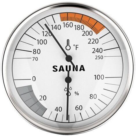 Termometro per sauna, termometro per sauna 2 in 1 Fahrenheit e igrometro da parete per sauna, monitor di temperatura e umidità interna, accessori per sauna a vapore a infrarossi