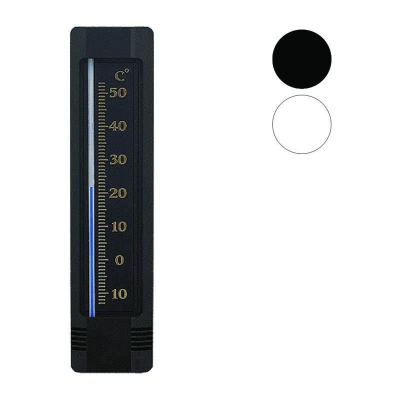 Cfadda - Termometro plastica lux - nero - mm.210x47