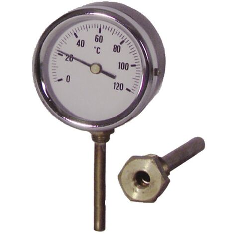 Termometro rotondo a immersione radiale 0-120°C Ø 80mm