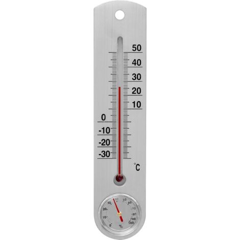 Termometro universale argento con igrometro (-30°C a +50°C) 25 cm