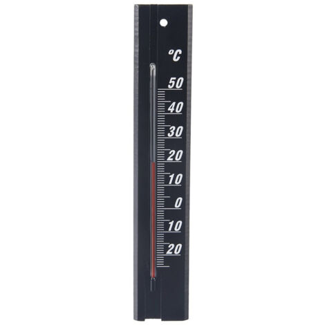 TERMOMETRO UNIVERSALE NERO IN LEGNO DA INTERNO, DA MONTARE A PARETE, 20 CM