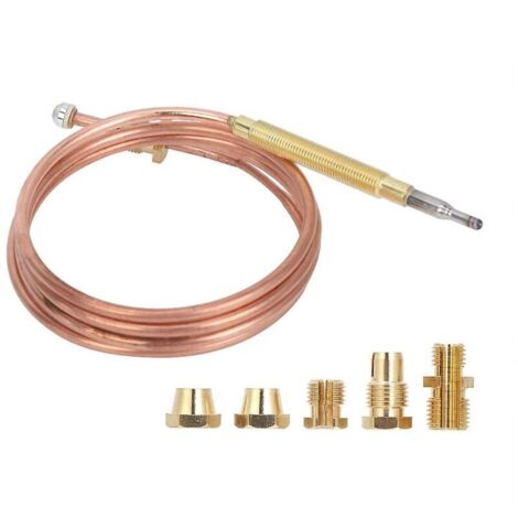 Termopar de repuesto de 900 mm, termopar universal, termopar para calentador de chimenea de barbacoa, con 5 tuercas.