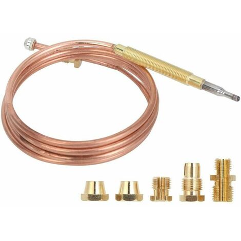 Termopar de repuesto de 900 mm, termopar universal, termopar para calentador de chimenea de barbacoa, con 5 tuercas ajustadas, para estufa de gas, cocina de inducción, apariencia