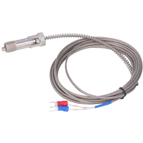 Termopares de acero inoxidable tipo K con resorte de liberación rápida para sensor de temperatura M12, 3 metros