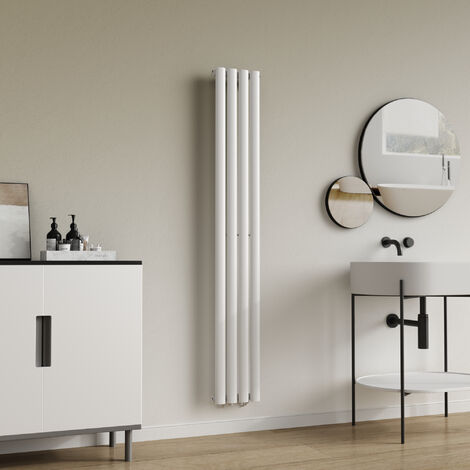 Termosifone Nore ad Acqua Calda Pannello Singolo con Elementi Tubolari 160 x 24 cm - Bianco [neu.haus]