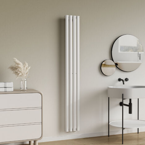 Termosifone Nore ad Acqua Calda Pannello Singolo con Elementi Tubolari 180 x 24 cm - Bianco [neu.haus]