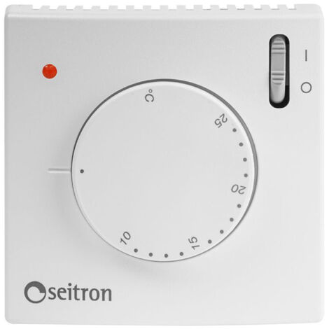TERMOSTATO AMBIENTE ELETTROMECCANICO ON/OFF MODELLO TM003M - DIMENSIONI:H=85 L=85 P=31 MM - GRADO DI PROTEZIONE IP30  - SEI