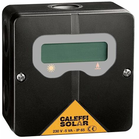 Termostato con display visualizzazione temperatura bollitore Caleffi 265001  Nero