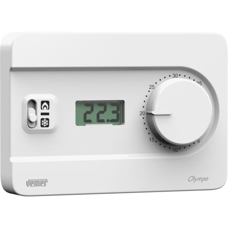 Termostato con Manopola da Parete Alimentazione 230V Vemer VE757900 Olympo LCD