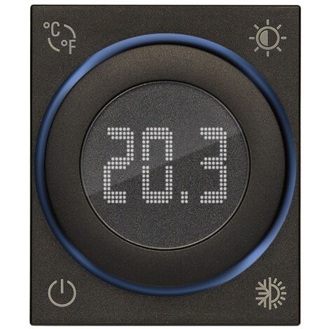 Termostato con rotella IoT 2 moduli Vimar Linea Nero 30810.G