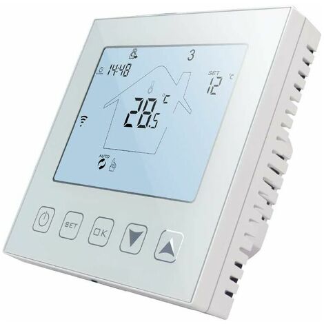 Termostato Conexión WiFi Suelo Radiante, Termostato Programable Compatible con Alexa Echo / Google / Tuya, Termostato Habitación Inteligente