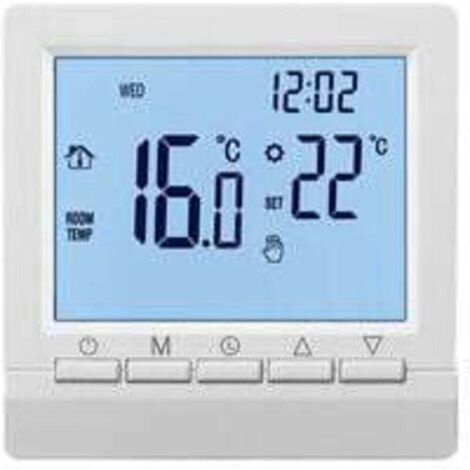 Termostato da parete intelligente con display LCD per riscaldamento a pavimento - Retroilluminazione bianca