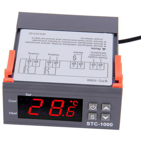 Termostato de 12 V Interruptor automático de refrigeración y calefacción Pantalla digital