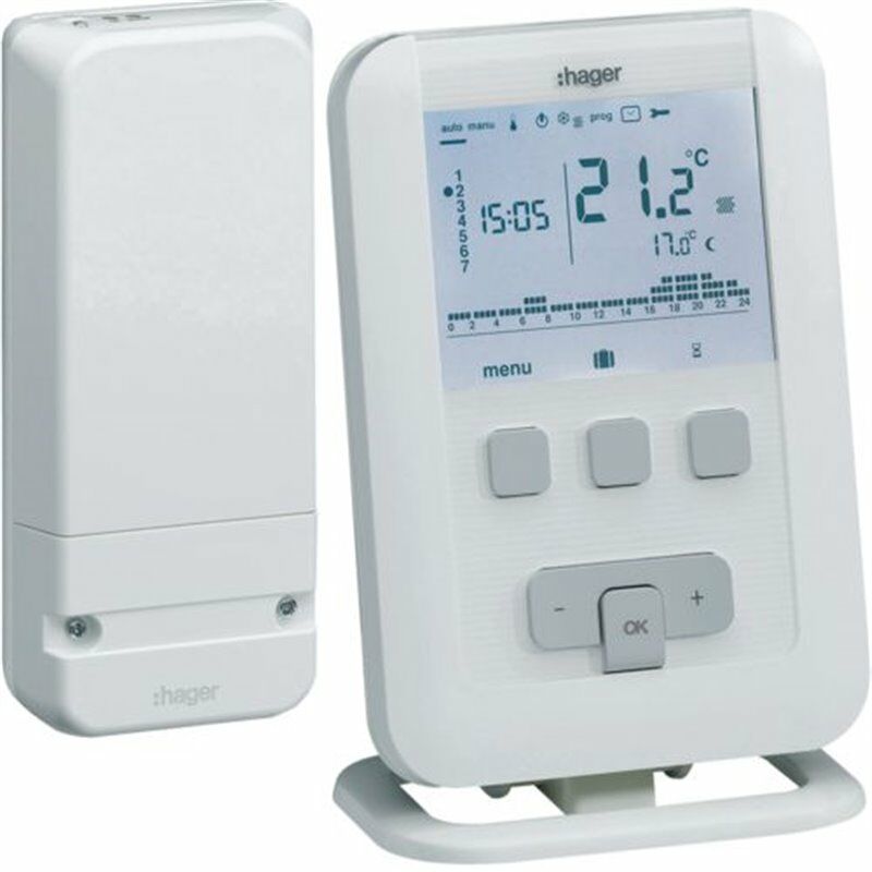 

Kit termostato digital programable via radio EK560 - Hager