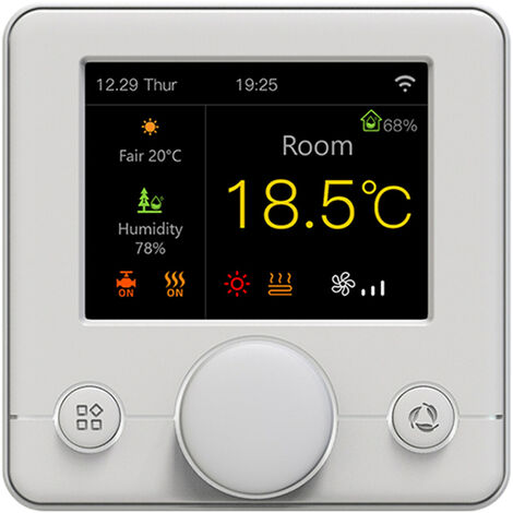 Termostato de caldera inteligente WIFI con pantalla LCD colorida RGB Termostato inteligente Controlador de temperatura constante interior Termostato programable digital (Blanco)