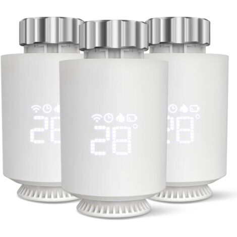 Termostato de calefacción central, termostato inteligente conectado, control por voz, compatible con Alexa/Home Assistant, programación semanal/ahorro de energía (paquete de 3)