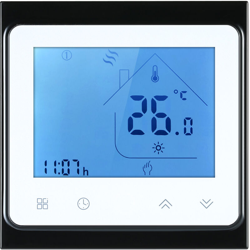 

Termostato de calefaccion electrico de 16 A, con pantalla tactil LCD, controlador de temperatura programable semanalmente con ahorro de energia