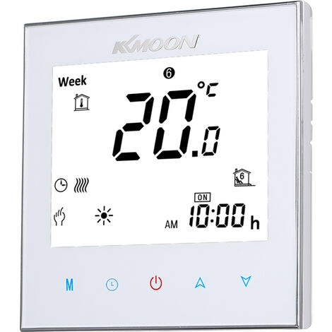Termostato de calefacción por suelo radiante digital para sistema de calefacción eléctrica Sensor de suelo y aire Ahorro de energía AC 95-240V 16A Pantalla táctil Pantalla LCD Controlador de temperatu