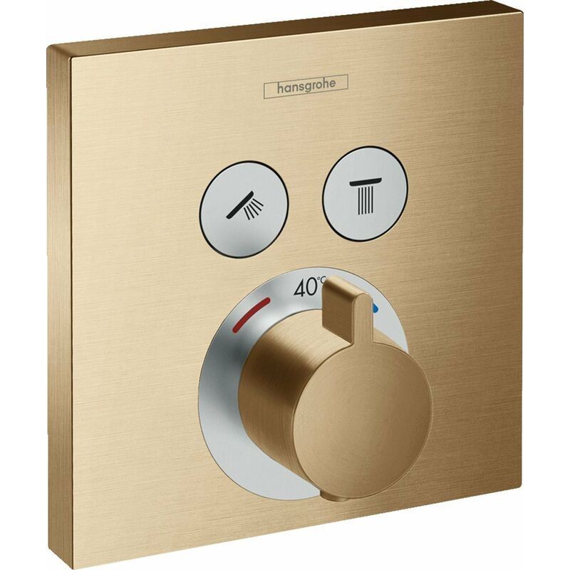 

Termostato de mano ShowerSelect, empotrado, 2 consumidores, 15763, color: bronce cepillado - 15763140