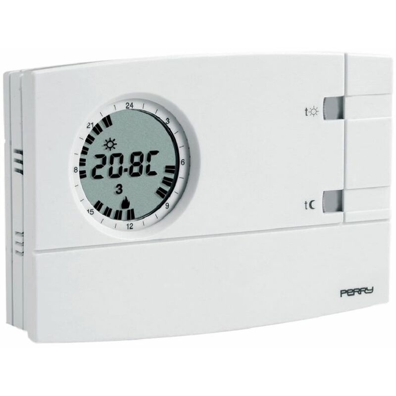 

Termostato de pared blanco con pilas cm 12,15x3,15x8,2 1CRCR308/G - blanco - Perry