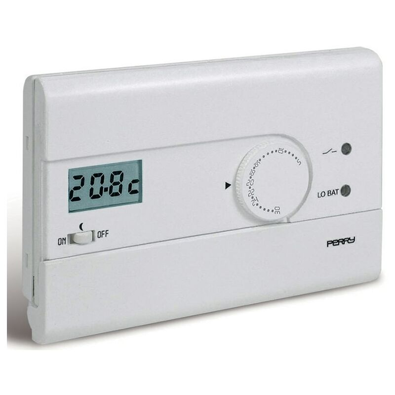 

Termostato de pared digital blanco 3V cm 8x2,1x12 Perry 1TPTE402/B - blanco