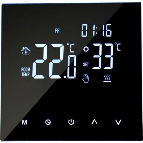 Termostato di riscaldamento intelligente Regolatore di temperatura digitale LCD Touch Screen Settimanale Programmabile Riscaldamento a pavimento e caldaia a gas Termostato antigelo per casa, scuola, u
