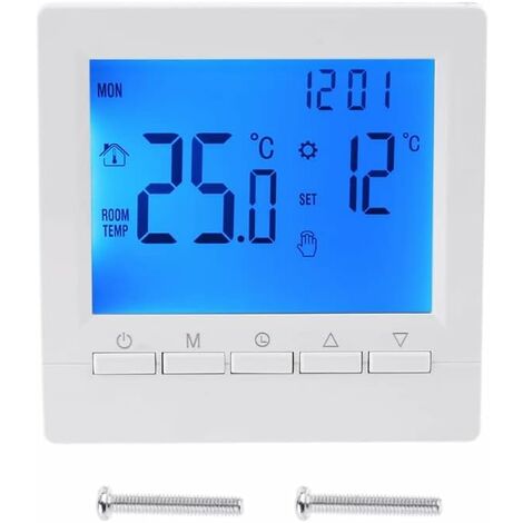 Termostato digital de caldera, controlador de temperatura ambiente programable semanalmente 3A
