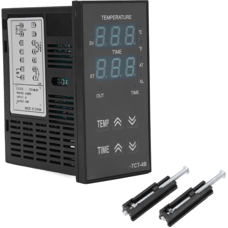 Xisrens Schwarz Termostato Digital De Control De Temperatura Eosnow Para Máquina De Calor (100-240 V)