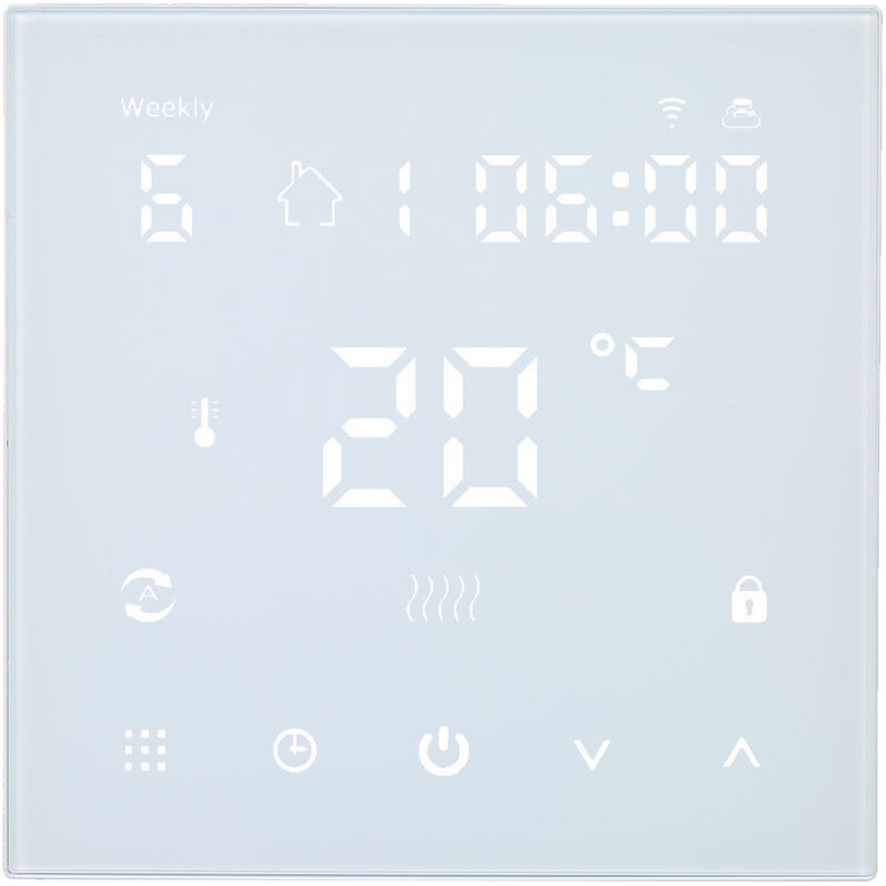 

Termostato digital inteligente Wi-Fi Controlador de temperatura Control de aplicaciones Pantalla LCD Panel de control tactil Temporizador programable