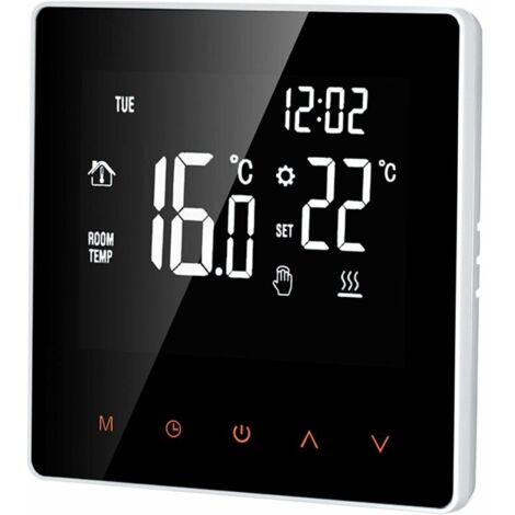Termostato digitale 16A – Schermo LCD – Touchscreen – Programmabile – Per casa, scuola, ufficio, hotel, bianco