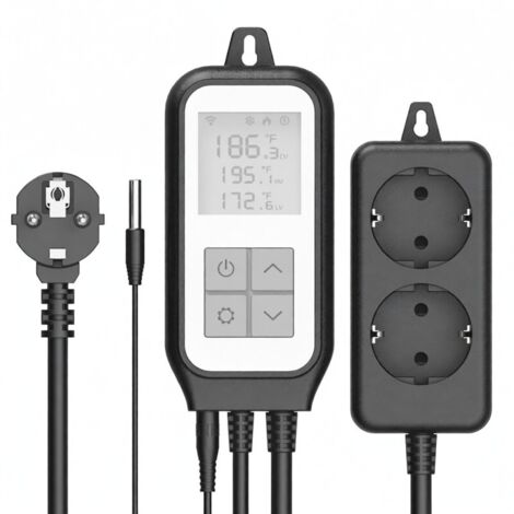 Termostato digitale intelligente WiFi con uscite riscaldamento/raffreddamento, schermo LCD e app di controllo remoto, termostato connesso