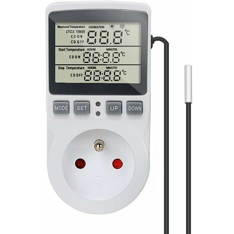 Termostato digitale, timer regolatore di temperatura presa 230V 16A con sensore riscaldatore frigorifero termostato regolatore per serra rettile allevamento box casa