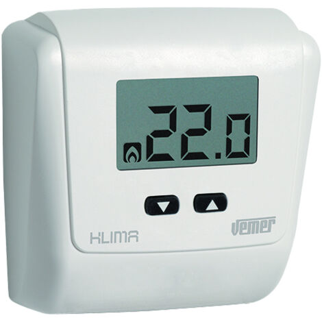 TERMOSTATO ELETTRONICO CON DISPLAY KLIMA LCD- Bianco- VEMER- pezzi 1