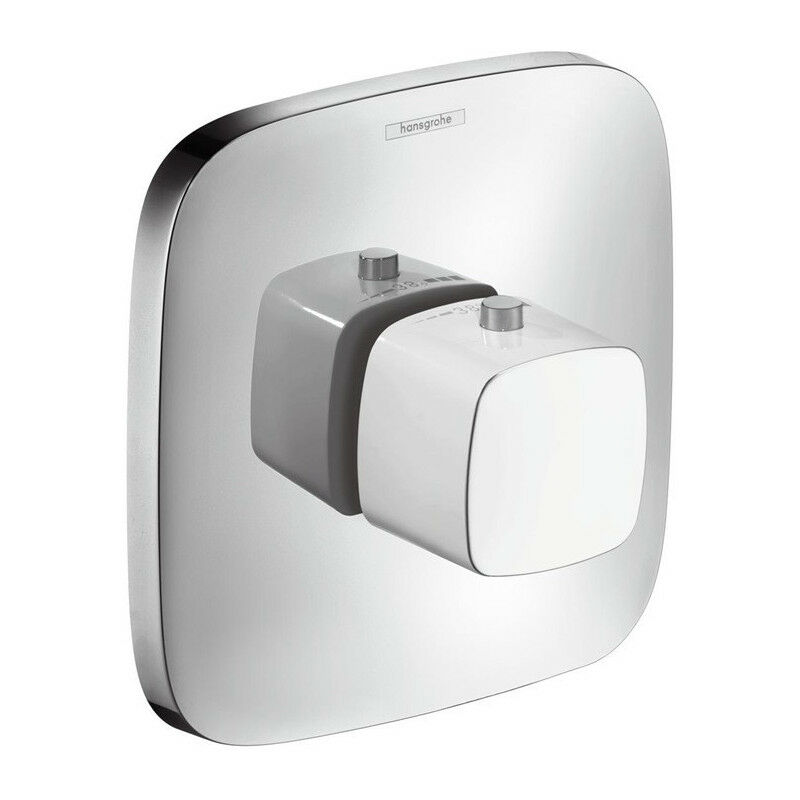 

Hansgrohe - Juego de acabado para mezclador termostático empotrado de alto flujo, blanco / cromado