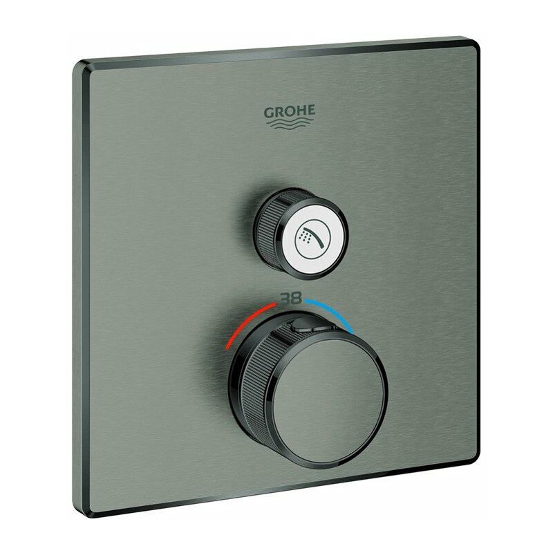 

Termostato GROHTHERM SMARTCONTROL angular, 1 válvula de cierre grafito duro cepillado GROHE