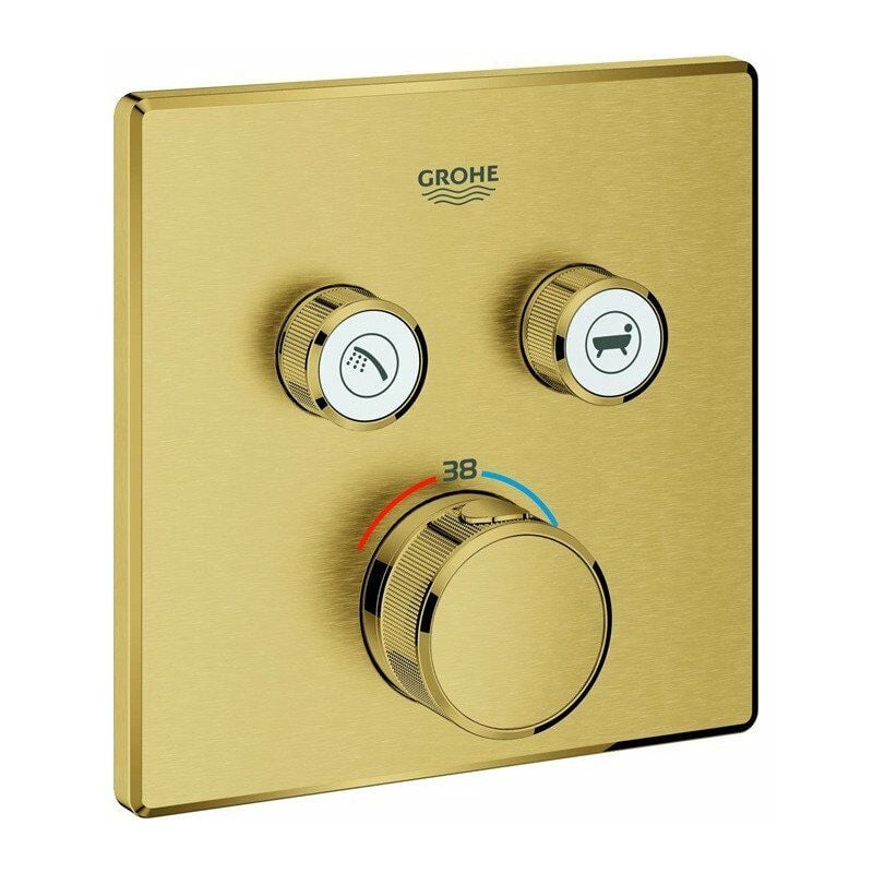 

Termostato GROHTHERM SMARTCONTROL angular, 2 válvulas de cierre cool sunrise cepillado GROHE