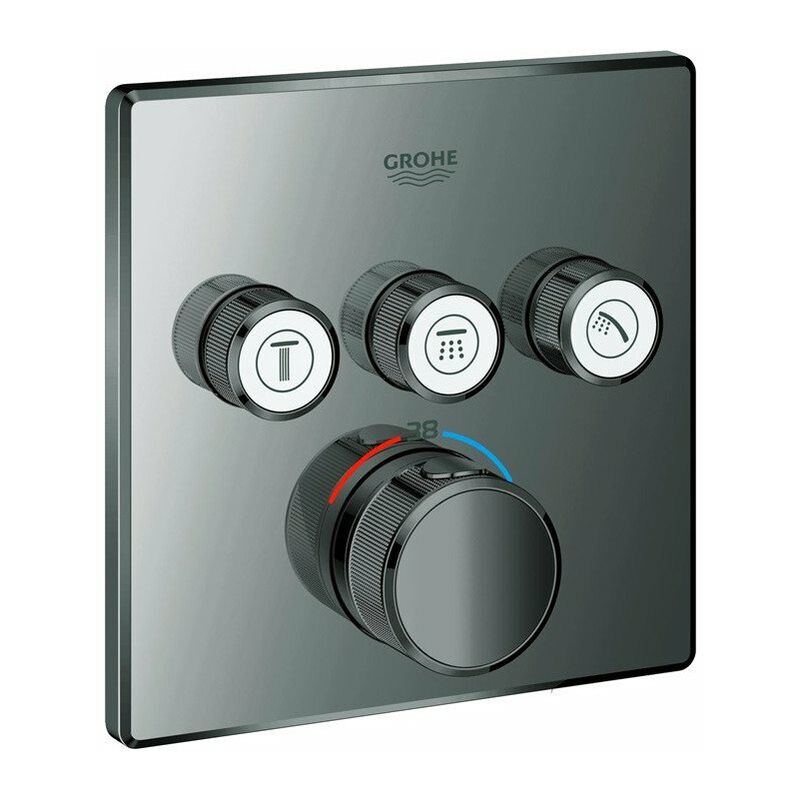 

Termostato GROHTHERM SMARTCONTROL angular, 3 válvulas de cierre grafito duro GROHE