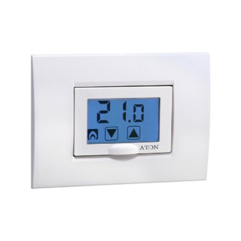 Termostato incasso Krono Touch con display retroilluminato a batterie 72x50x53 mm impostabile 2-35oC estate-inverno
