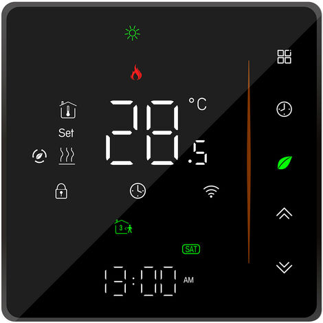 Termostato inteligente 2.4GHz WiFi Controlador de temperatura Programable semanalmente Admite control táctil / Aplicación móvil / Control de voz Compatible con Alexa / Google Home, para calentamiento