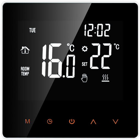 Termostato inteligente Caldera de agua/gas Controlador de temperatura digital Pantalla táctil Pantalla LCD Semana Función anticongelante programable Termostato de calentamiento de agua para el hogar E