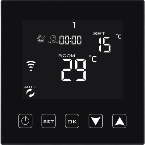Termostato inteligente con conexión WiFi para calderas de 3 A, compatible con Alexa, termostato inteligente para caldera de gas con contacto seco integrado y control remoto mediante la aplicación Tuya