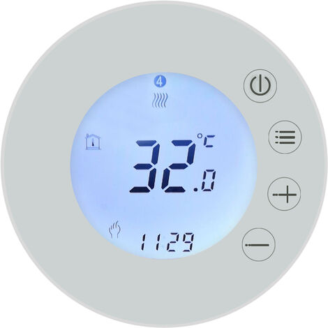 Termostato inteligente con pantalla LCD WiFi, controlador de temperatura programable, Control de aplicación Compatible con Alexa, Google Home, Control de voz (Blanco-GB)