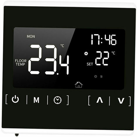 Termostato inteligente con pantalla táctil LCD FVO para sistema de calefacción de suelo eléctrico programable para el hogar AC 85-250V, blanco - blanco