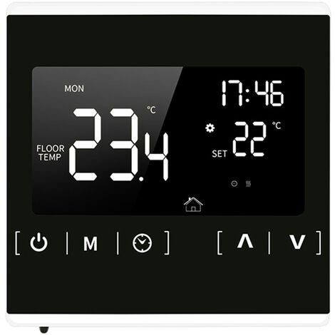 Termostato inteligente con pantalla táctil LCD para el hogar Sistema de calefacción de suelo eléctrico programable Termorregulador AC 85-250V Controlador de temperatura (Blanco)