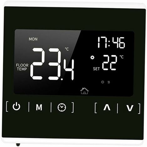 Termostato inteligente con pantalla táctil LCD para sistema de calefacción de suelo eléctrico programable para el hogar AC 85-250V, blanco - blanco