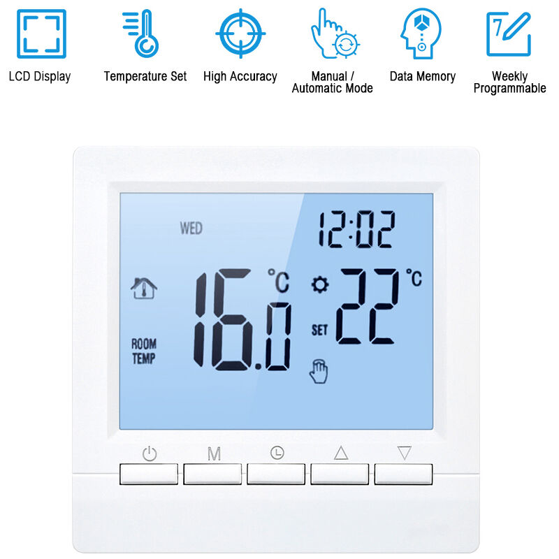 

Termostato inteligente, controlador de temperatura digital,Azul, sin Wi-Fi